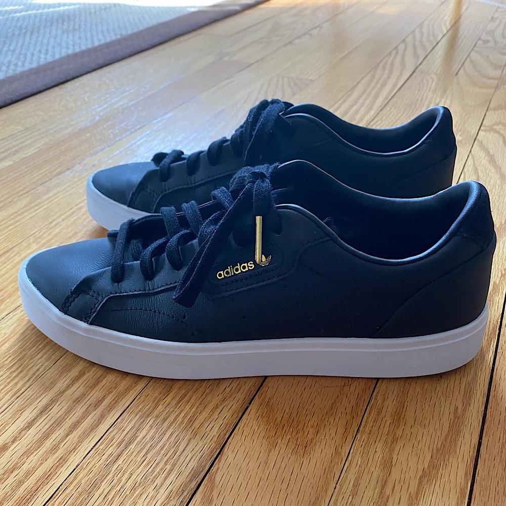 Adidas Sleek Shoes - Black, Gold, and White